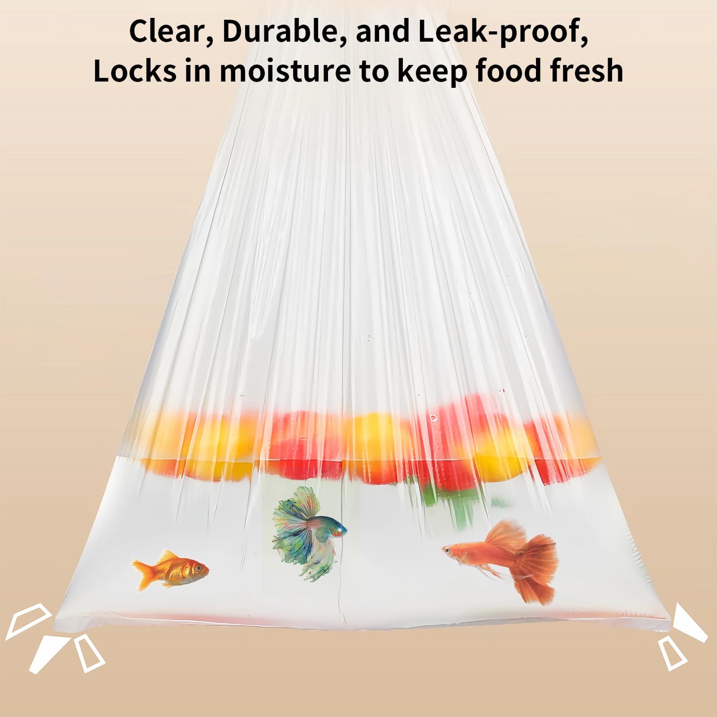 12" x 20" Clear Plastic Produce Bag on a Roll, Food Storage Bags for Vegetables, Bread, Fruits and Meat, Easy To Tear, Continuous Roll- 350 Bags/Roll - [2 Rolls]
