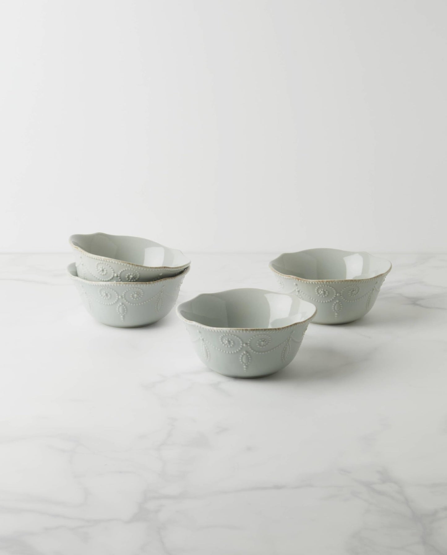 Lenox 891283 French Perle 4-Piece All-Purpose Bowl Set, Ice Blue