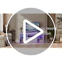 LED TV Stand for 60 Inch TVs with Storage & Multi-Color LED Lighting - Black