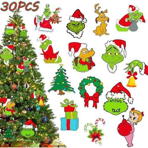 30PCS Christmas Tree Decorations - Exquisite Christmas Tree Decorative Hanging Ornaments Holiday Xmas Ornaments Christmas Decorations Indoors Home Decor