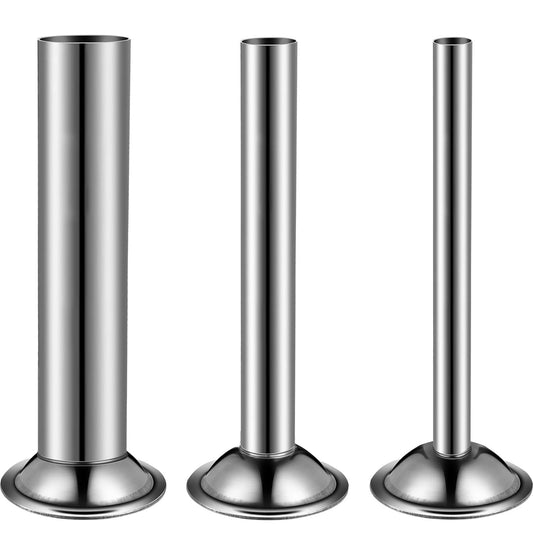 3 Pieces Sausage Stuffer Tubes Stainless Steel Grinder Stuffer Tubes for Size 5 Meat Food Grinder, 3 Sizes