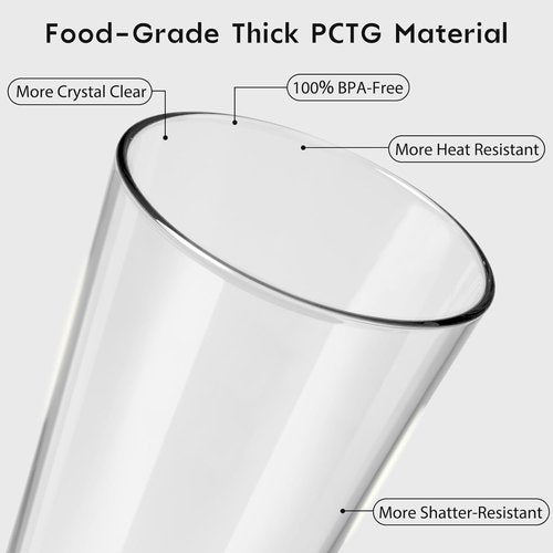 Freshmage Unbreakable Drinking Glasses - 20oz BPA-Free Shatter-Proof Tumblers | Set of 8, Clear, Stackable