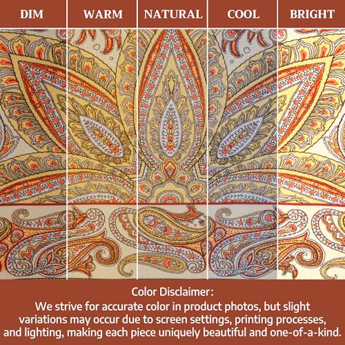 Maison d' Hermine Kashmir Paisley 100% Cotton Table Runner 14.5 x 108 Double Layer
