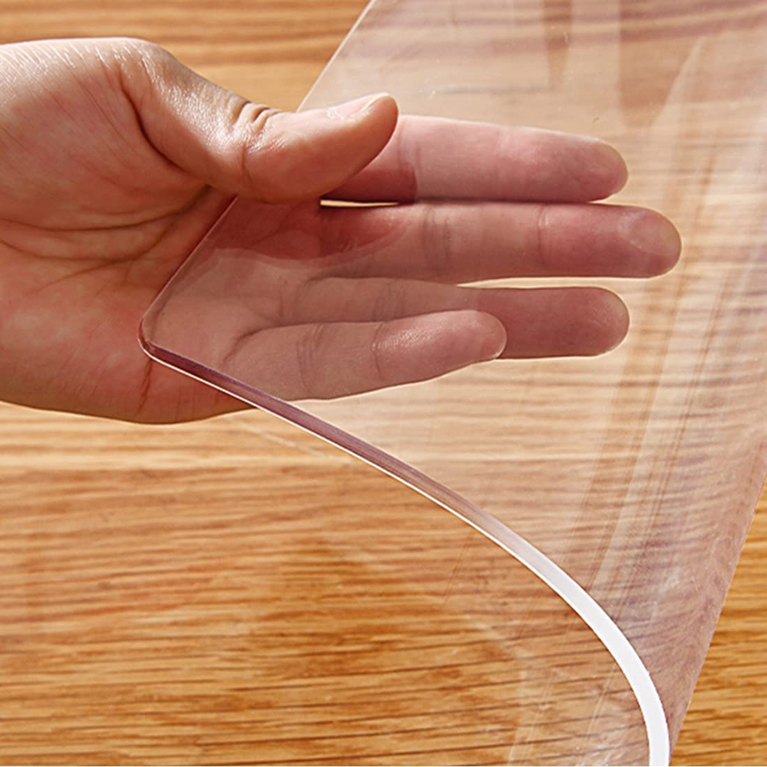 Square Crystal Vinyl Night Stand Cover Protector Clear Plastic Table Protector 22x22 Inch Waterproof PVC Protective Table Pad Transparent Mat for End Table Coffee Table Dining Garden Table Non-slip