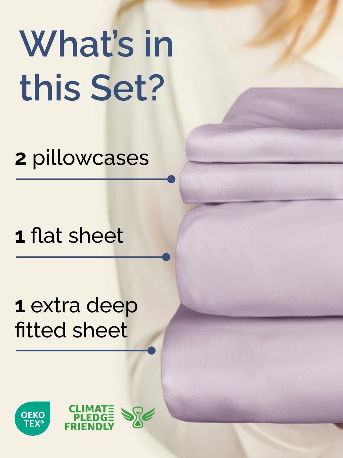 Skiennix Extra Deep Twin Sheet Set | 4-Piece Cooling Bedding - Soft, Breathable, Wrinkle-Free - Light Lavender