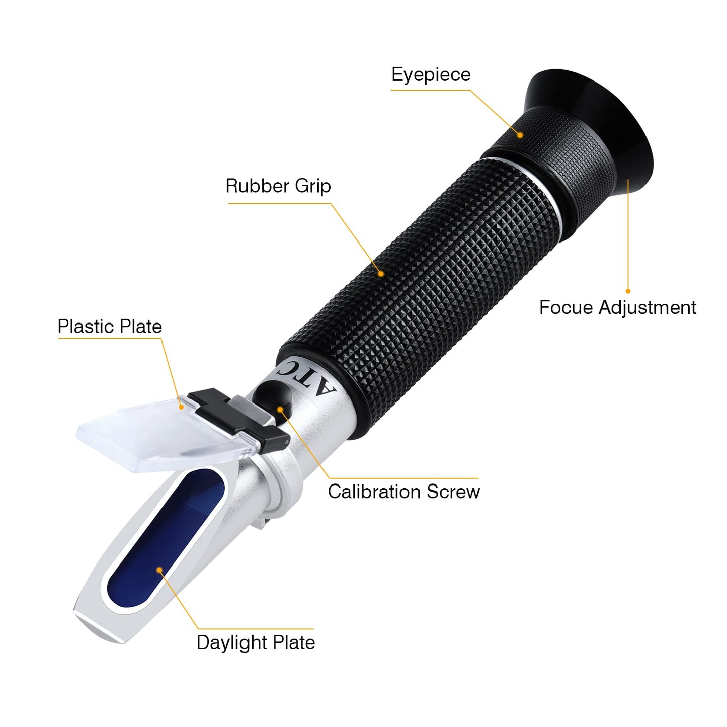Optics Alcohol Refractometer Automatic Temperature Compensation Alcohol Meter 0~80% v/v Spirit Alcohol Content Measurement Tool Tester for Alcohol Liquor Production, Ethanol with Water Winemakers