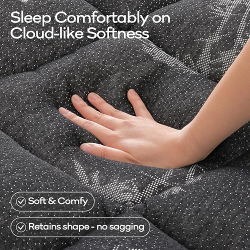 OLANLY Queen Bamboo Viscose Cooling Mattress Topper Dark Gray