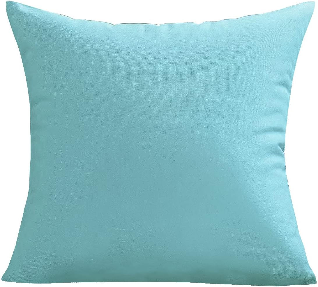 VAKADO Outdoor Waterproof Throw Pillow Covers - Set of 2 Decorative Aqua Cushion Cases | 18"x18" for Patio & Garden