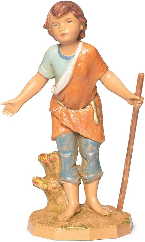 Fontanini by Roman Inc. Zeke The Boy Farmer Nativity Figure - Hand Sculpted & Painted, 5" Collection