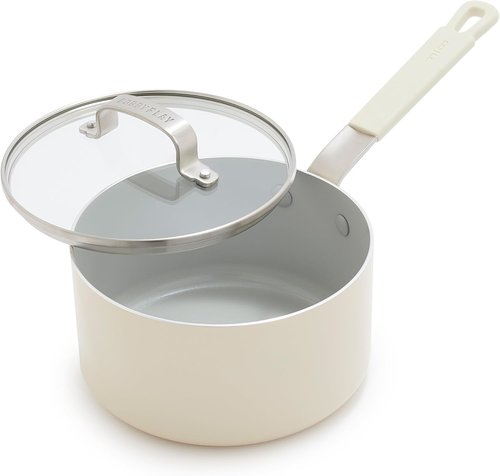 GreenPan x Bobby Flay 2.5QT Nonstick Saucepan - PFAS-Free Diamond Ceramic, Induction Compatible, Easy Clean
