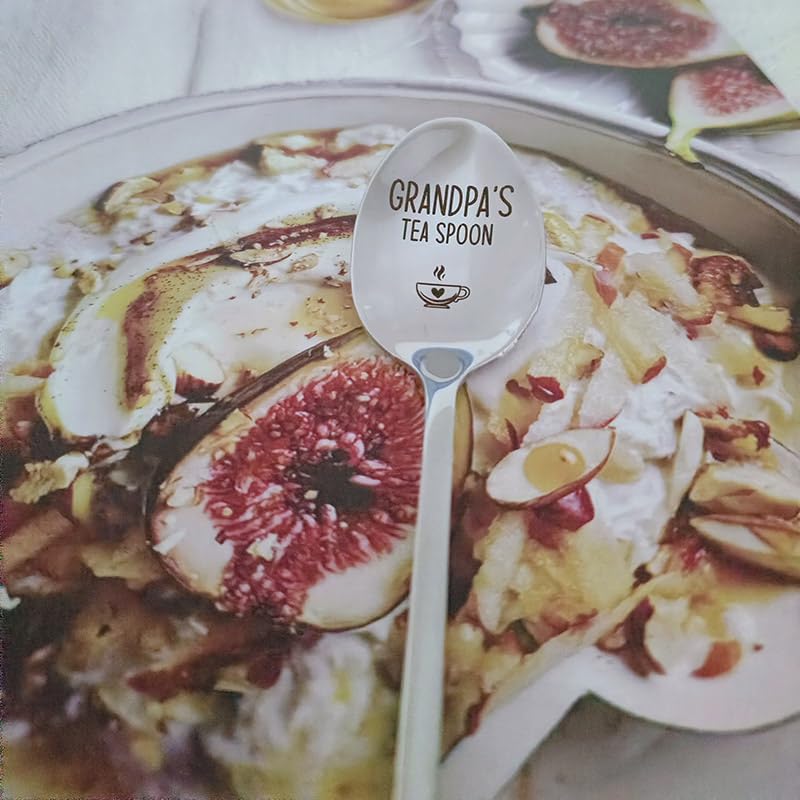 Grandpa's Tea Spoon - Engraved Stainless Steel Gift from Grandkids, Father's Day & Christmas Gift for Grandpa