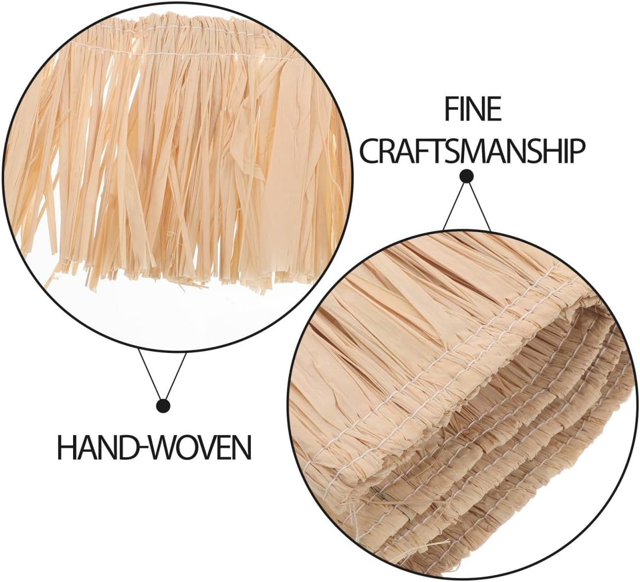 Raffia Fringe Trim by Skiennix - Handmade Straw Tassels for Boho Decor & Hawaiian Costumes