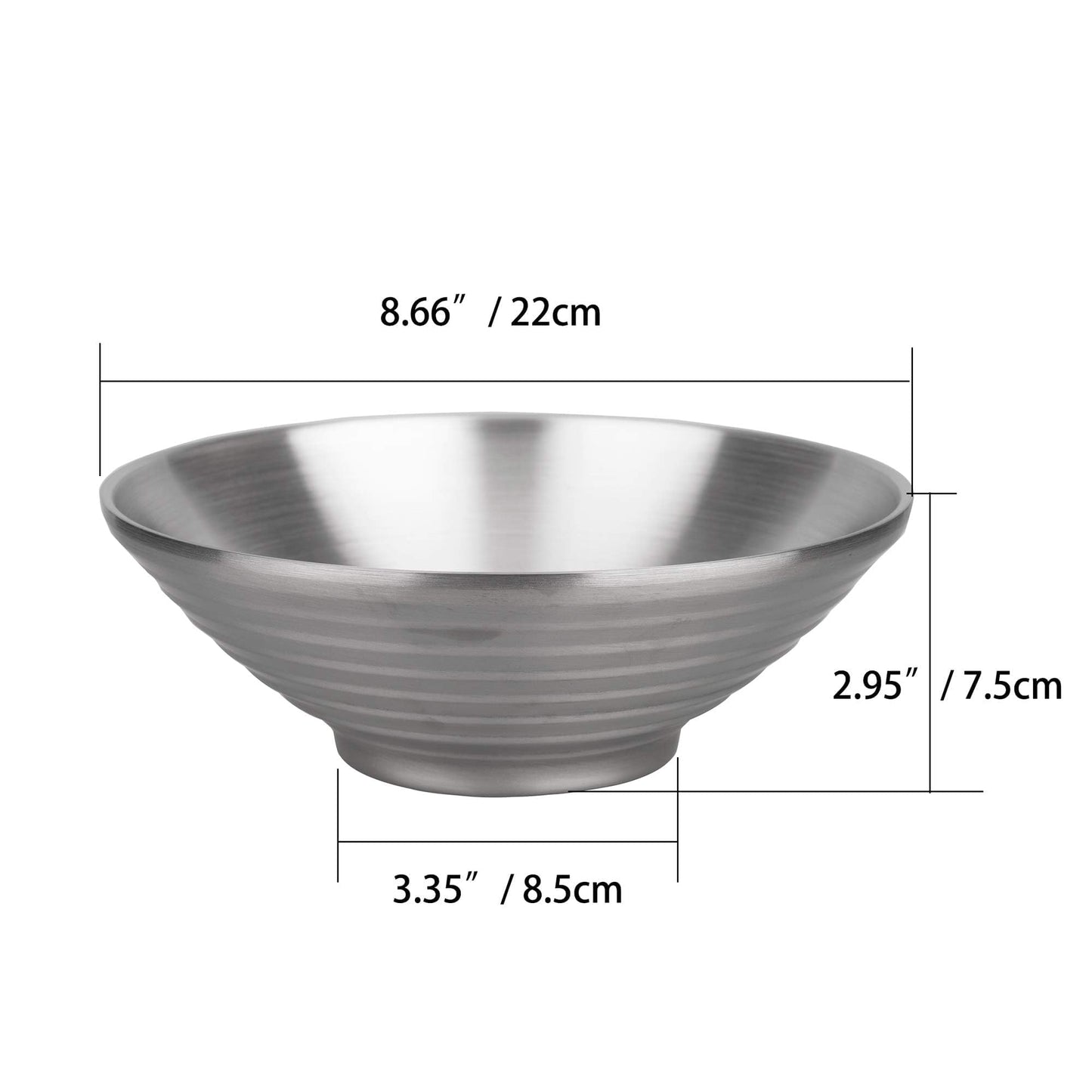IMEEA 37 Oz Unbreakable Ramen Bowls SUS304 Stainless Steel Insulated Serving Bowl for Soup, Pasta, Noodle and Pho, Set of 2