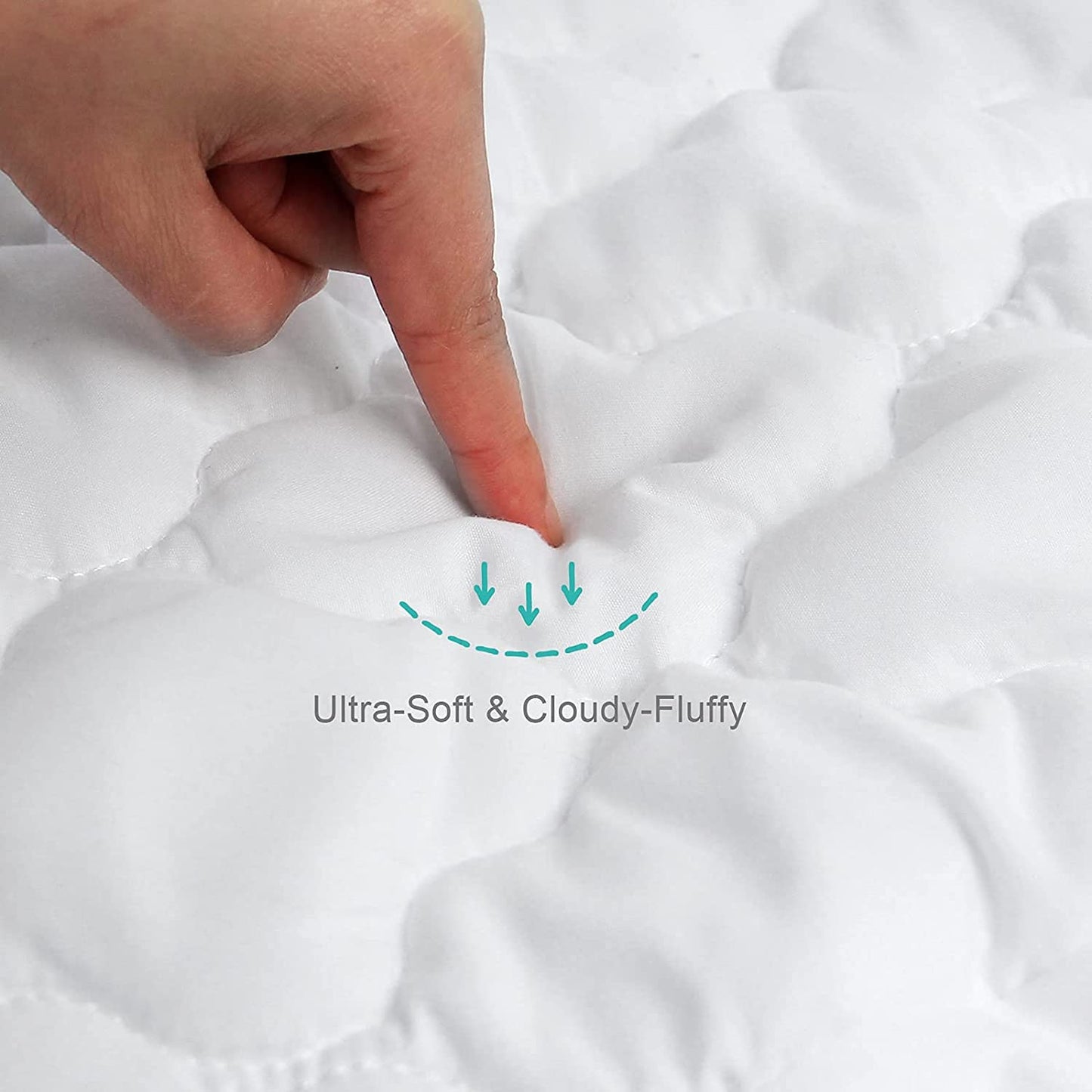 Regine Switzerland Crib Mattress Protector Sheets - 2 Pack Waterproof & Noiseless, 52" x 28", White & Gray