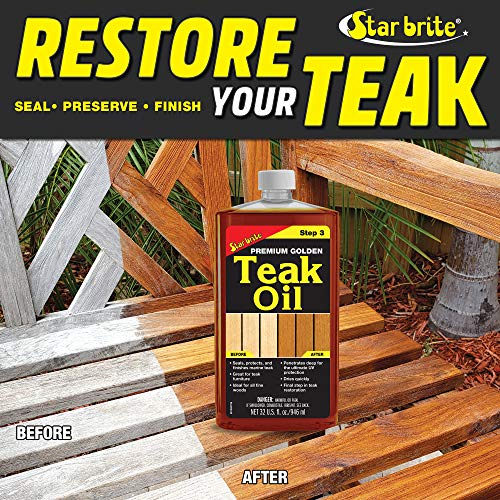 Star Brite 128 Oz Golden Teak Oil - Outdoor Wood Sealer & Preserver