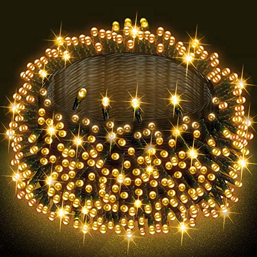Dazzle Bright Warm White 2000 LED Christmas String Lights 164ft Waterproof Outdoor Decor