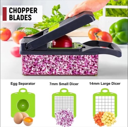 AIGLE Nova Pro Series 16-in-1 Vegetable Chopper - Versatile Onion, Cucumber & Fruit Slicer with Container