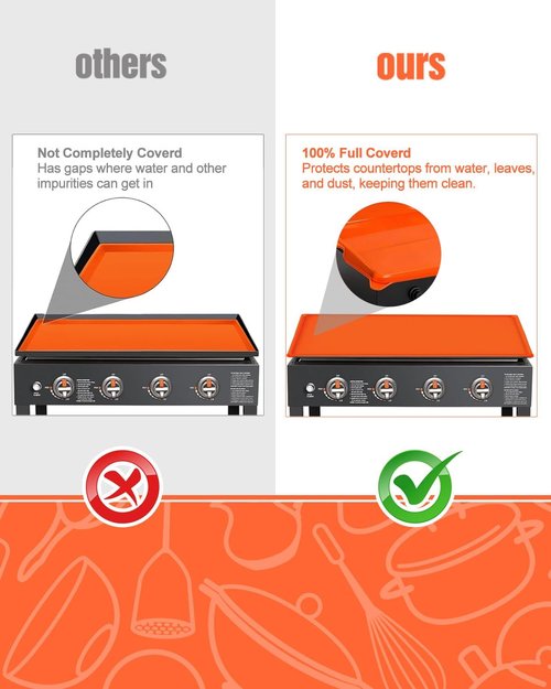 Joyhalo 36" Blackstone Silicone Griddle Cover - Includes 16" Spatula Mat & Grease Cup Liners for All-Season Outdoor Use