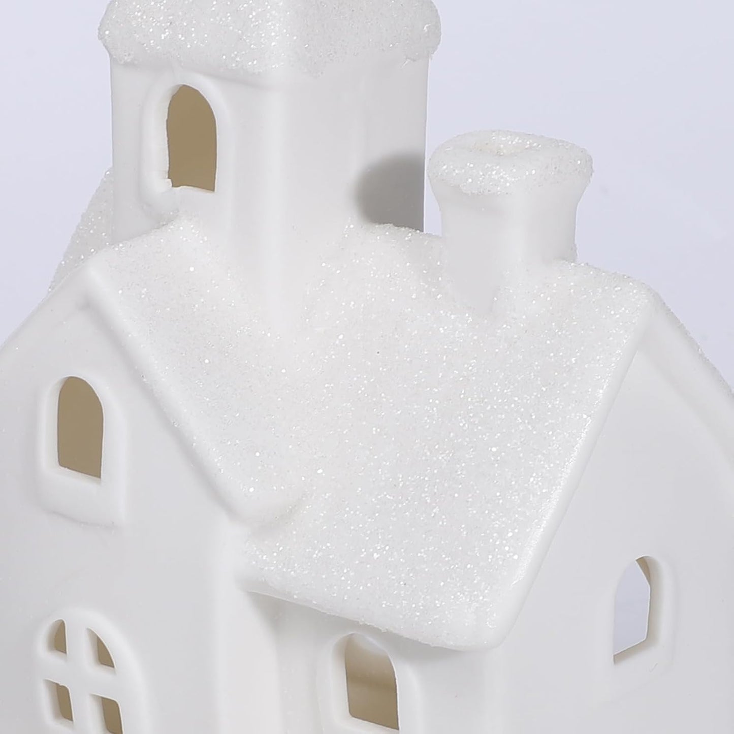 Skiennix Christmas Village Set - 5PCS LED Lighted Ceramic Houses & Decorative Trees | Home Decor