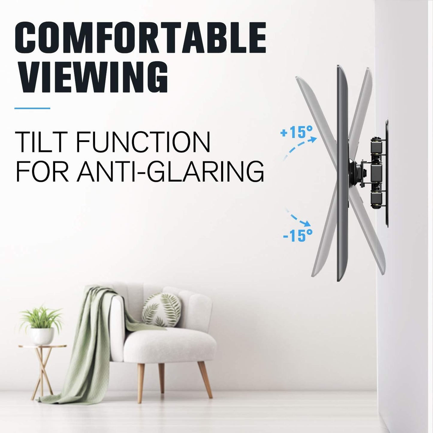 Mounting Dream Tilt TV Wall Mount for 37-75 Inch TVs - Full Motion Monitor Mount for 10-26 Inch Screens