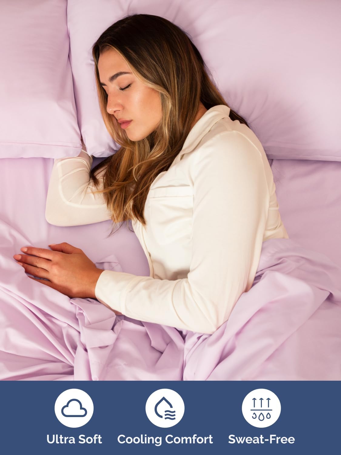 Skiennix Extra Deep Queen Sheet Set | 6-Piece Breathable Cooling Bedding - Soft, Wrinkle-Free Light Pink
