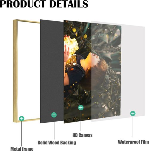 Canvas Prints | Custom Photo Wall Art by [Brand Name] - Framed 24x16 Canvas in Gold Metal Frame