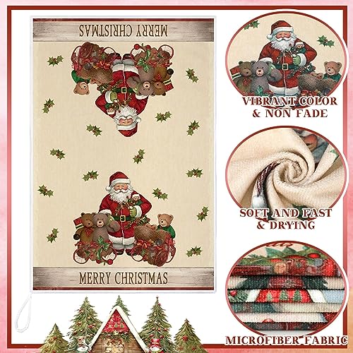 Sratte 6 Pack Christmas Kitchen Towels Vintage Winter Snowman Brown