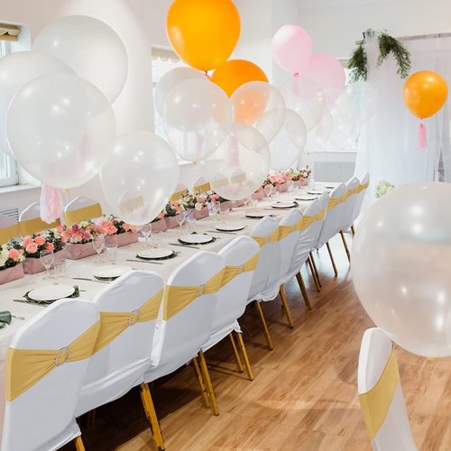 Babenest Spandex Chair Sashes - 100PCS Premium Stretch Covers with Buckle Slider for Weddings & Events | Gold