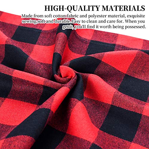 Senneny Red and Black Buffalo Check Cotton Table Runner 14 x 90 Inch - Holiday Christmas Decor