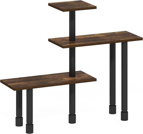 Furinno 3-Tier Corner Kitchen Countertop Organizer - Amber Pine Storage Shelf for Pantry & Kitchen