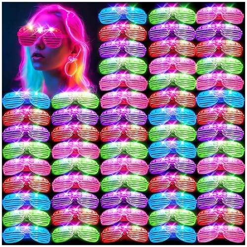 105 Pack Neon LED Light Up Glasses for Parties and Events - Glow in Dark Party Supplies