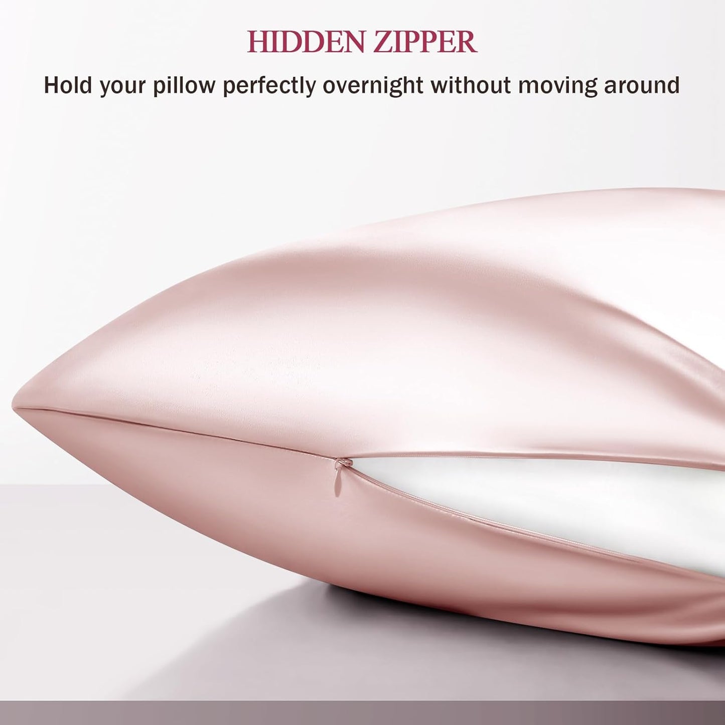 Skiennix 100% Silk Pillowcase - Mulberry Silk for Hair & Skin | 22 Momme, Cooling, Soft, Pink, 20 x 26 Inches