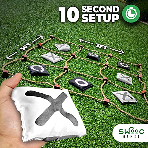 Giant Outdoor Tic Tac Toe Game - 3ft x 3ft Yard Lawn Game for Adults & Kids