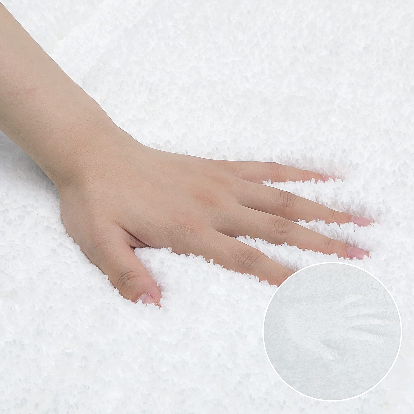 SHACOS Super Soft Bathroom Runner Rugs 20x47 inch Non Slip Washable Bath Rugs for Bathroom Tub Shower Bath Mats Floor Mats Decor Accessories, White 1'8" x 3'11"