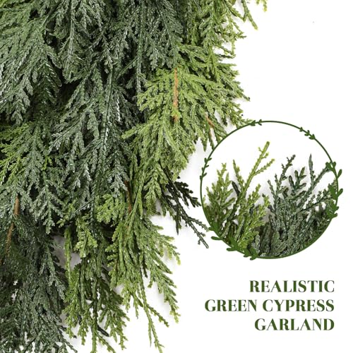 SHareconn 12FT Artificial Christmas Cedar Garland Decoration,