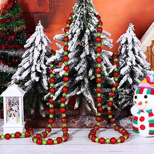 Willbond 16 ft Beaded Christmas Garland with Glitter Beads