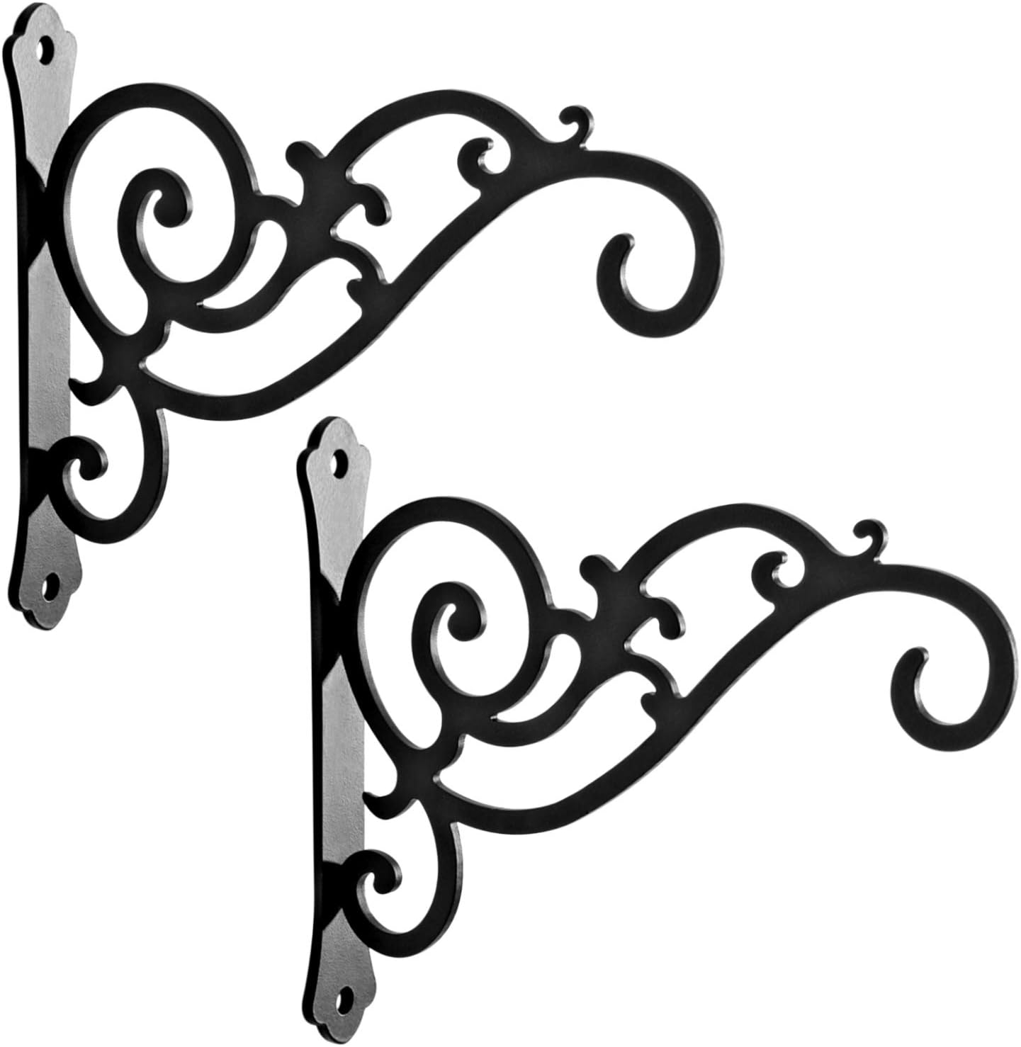 Regine Switzerland Decorative Iron Wall Hooks - 6-Inch for Lanterns, Solar Lights & More | Set of 2, Black