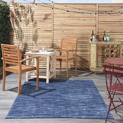 Nourison Indoor Outdoor Area Rug - Navy Blue, 4' x 6' Rectangular