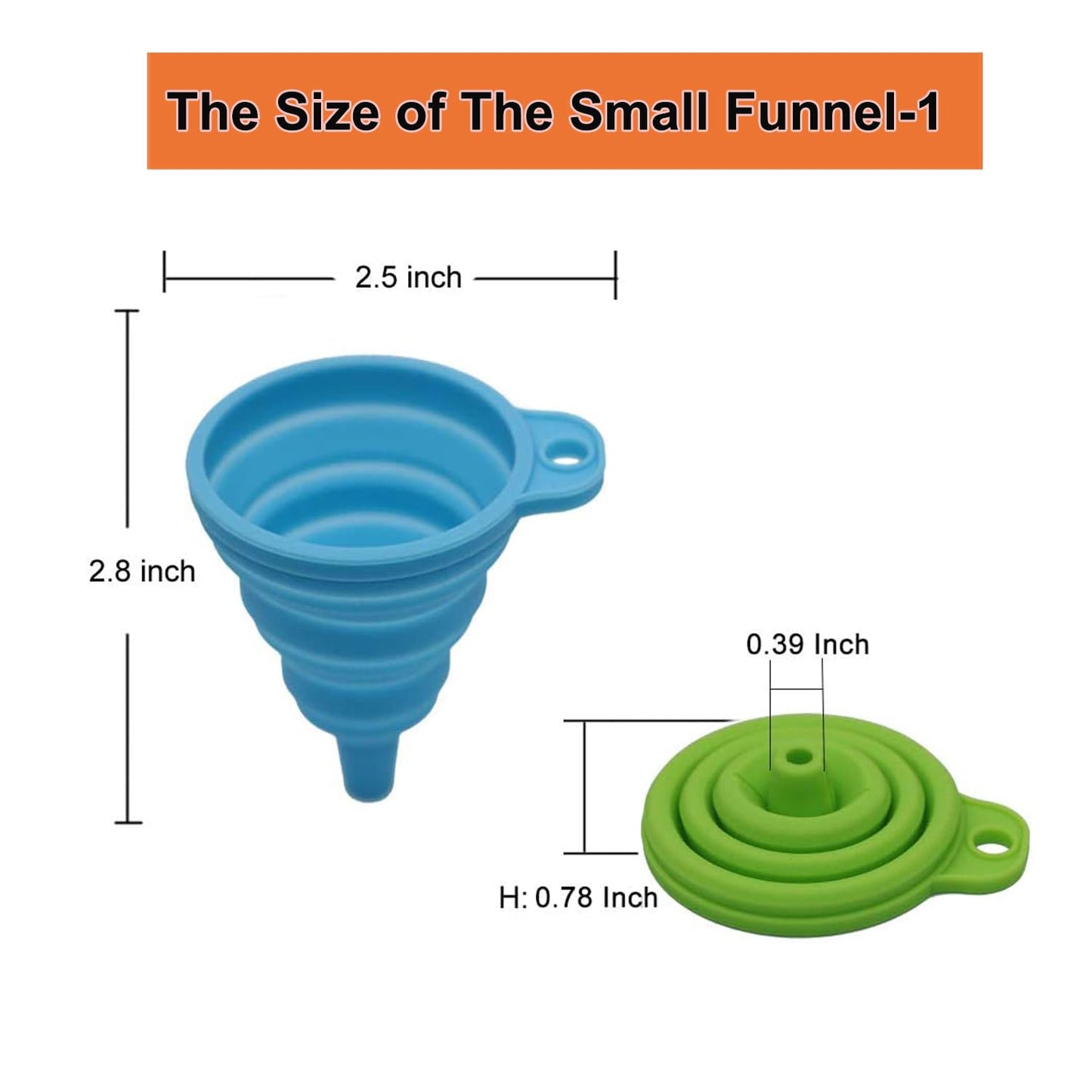 KongNai Silicone Funnel Set - Foldable & Collapsible Kitchen Gadgets | 6 Pack for Easy Liquid Transfer