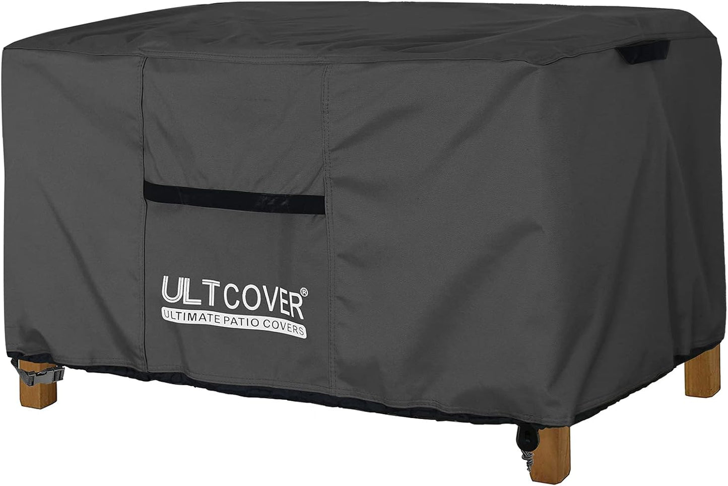 ULTCOVER Waterproof Patio Coffee Table Cover - Rectangular Design for 48x26x18 Inch Tables | Black