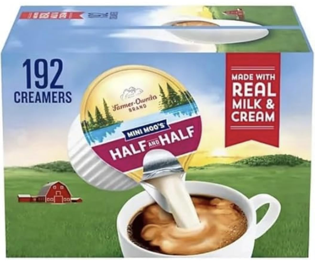 Mini Moo’s Half & Half Creamer Singles - Convenient 192 Count Pack for Rich Coffee Flavor