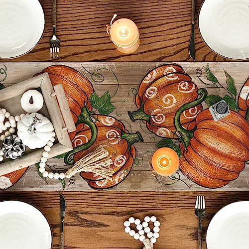 Artoid Mode 210 GSM Fall Table Runner 13x108 Inch Home Decor for Dining & Party