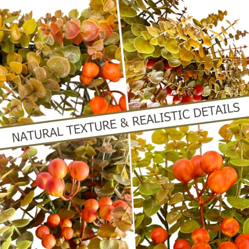 26-Inch Autumn Fall Eucalyptus Wreath - Burnt Orange Harvest Decor