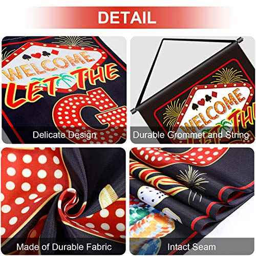 Blulu Casino Night Party Decorations Las Vegas Party Banner Poker Night Decorations Welcome Porch Sign for Game Travel Holiday Carnival Jungle Background Backdrop