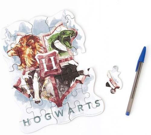 Harry Potter Mini Puzzle - 25-Piece Die-Cut Shaped Playhouse Featuring Hogwarts Houses