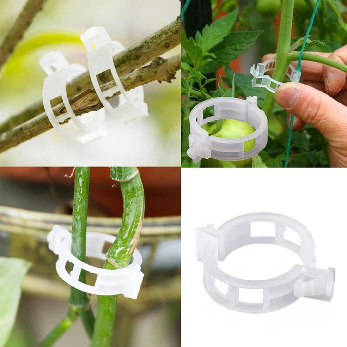 Skiennix Plant Support Clips - 300 PCS Garden Trellis Clips for Healthy Upright Growth of Vines, Vegetables, and Fruits