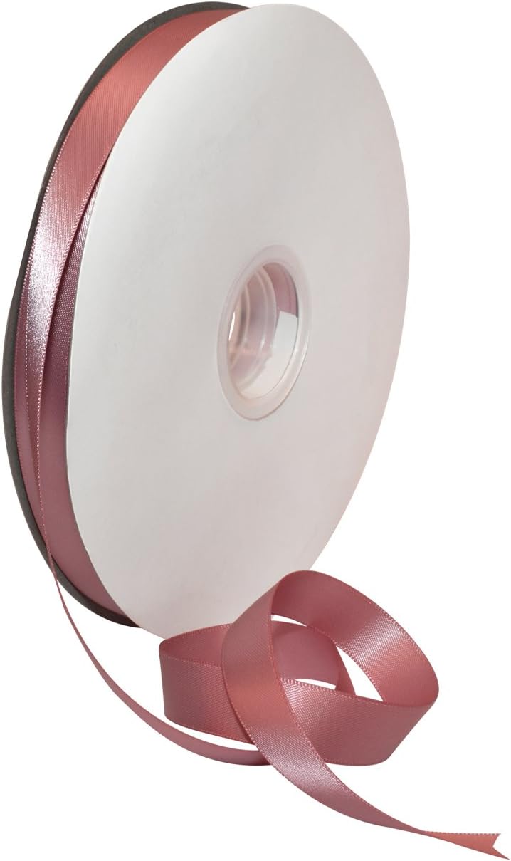 Rosy Mauve Double Face Satin Ribbon 3/8" x 100 YD - Perfect for Gift Wrapping, Crafts & Weddings