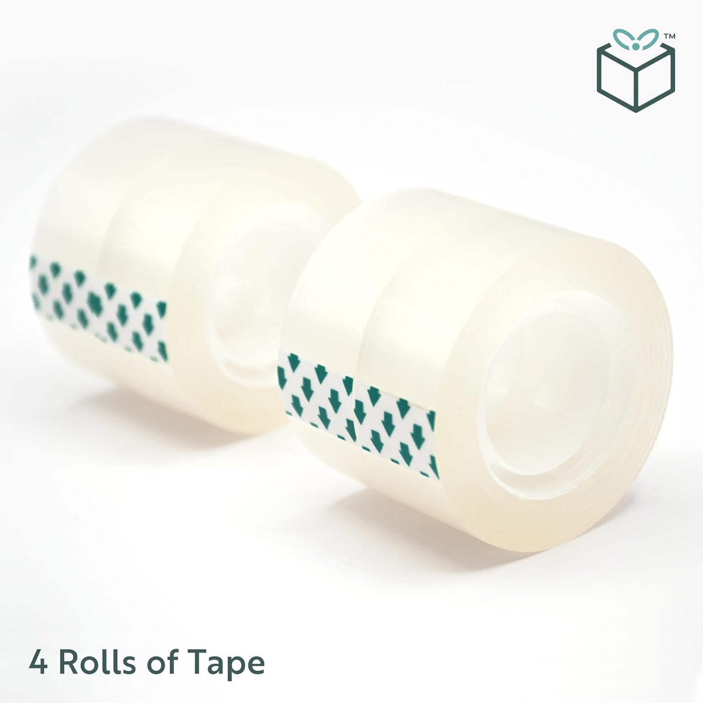 Wrap Buddies Adhesive Tape Rolls - Clear Satin Finish Refills for Crafting & Home Use - Strong Adhesive - 4 Pack