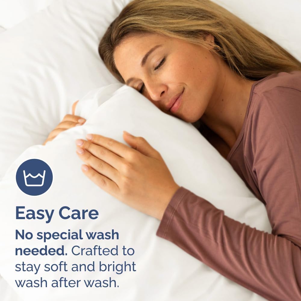 Skiennix Body Pillowcases Set of 2 | Soft & Breathable 20x54 Long Pillow Covers - Antique White