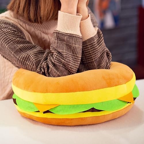 Funny Food Stuffed Cheeseburger Plush Pillow, 15.7'' Simulation Burger Plush Pillow, Cute Hamburger Plushie Toy Food Plushies Plush Hamburger Pillow - Home Decor Xmas Birthday Gift